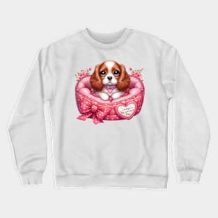 Valentine Cocker Spaniel Dog in Bed Crewneck Sweatshirt